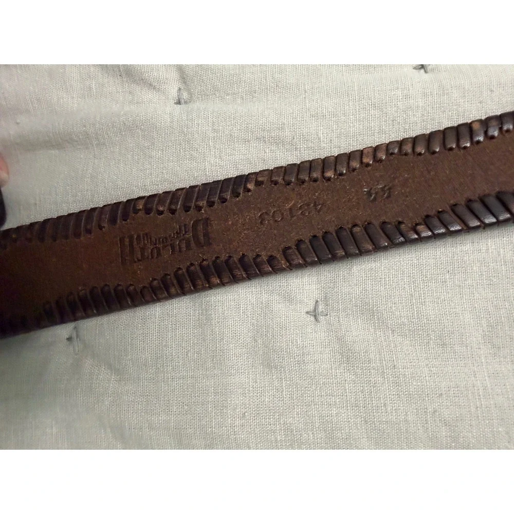 Duluth Leather Belt Mens 44 Brown Braided‎ Solid Brass Boho Western Country